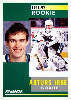 Arturs Irbe San Jose Sharks 1995 Topps Finest Autographed Card